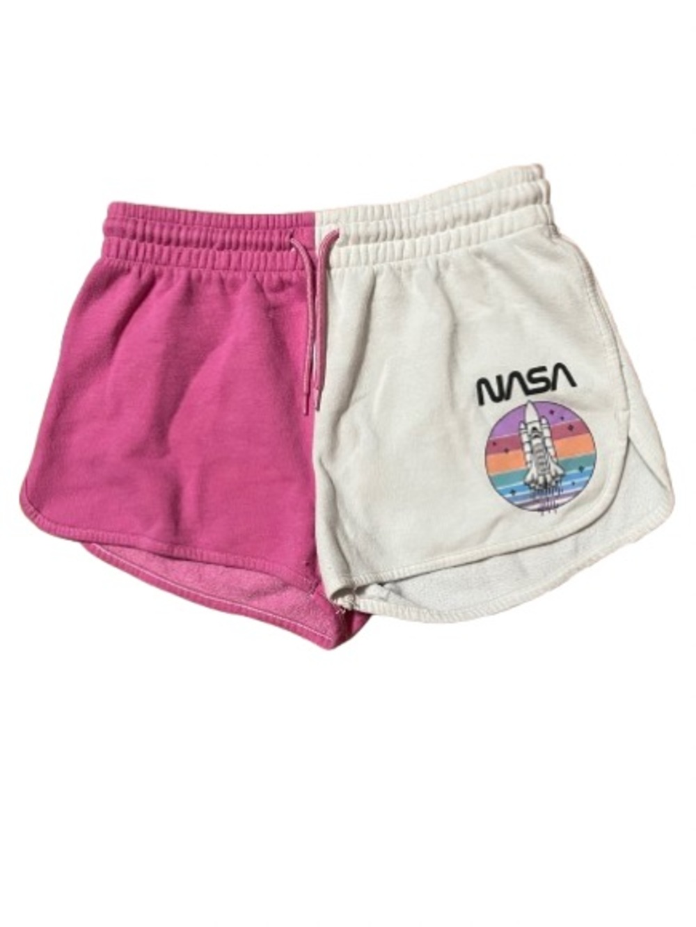 Hyper Space NASA Two-Tone Pink and White Shorts Size Medium